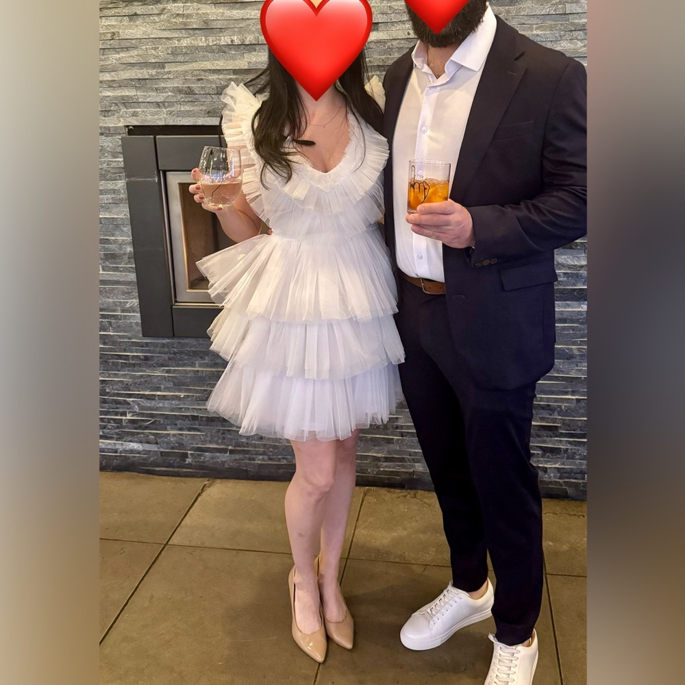 Froufrou Layered Tulle Mini Dress White - Worn Once